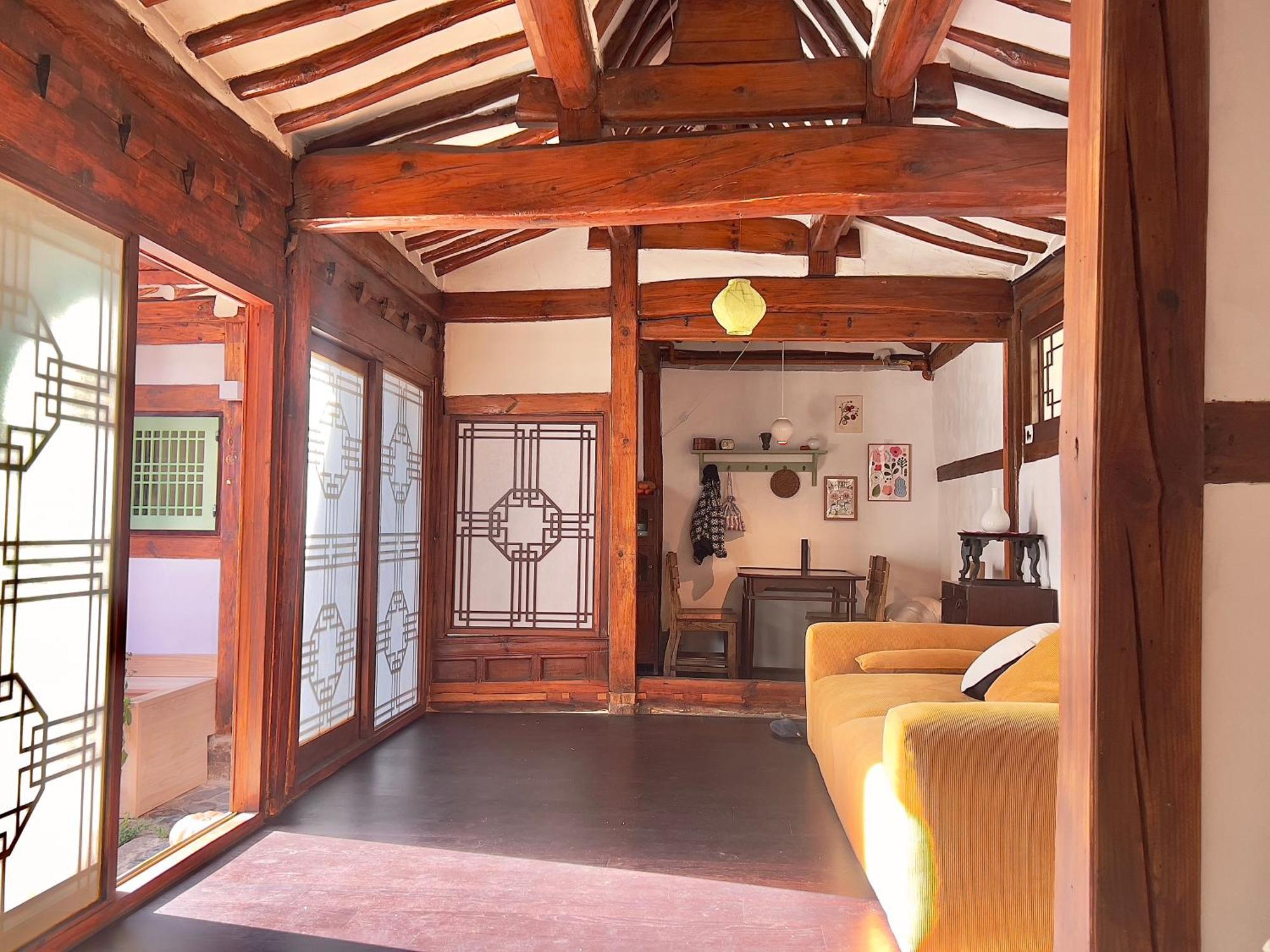 A Traditional Korean House With A Yard *