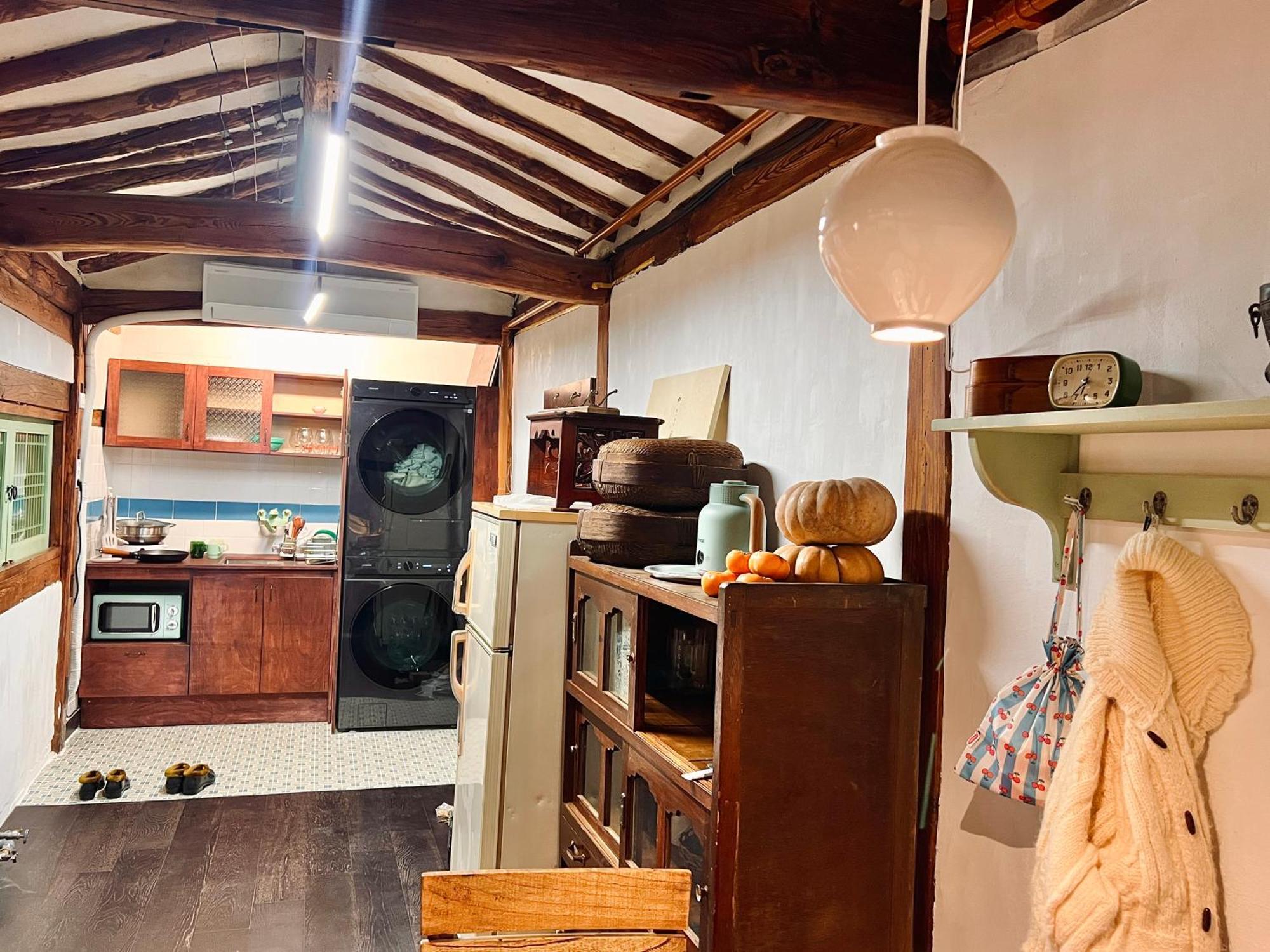A Traditional Korean House With A Yard